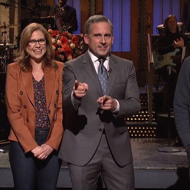 Steve Carell, Jenna Fischer, Ellie Kemper and Ed Helms have a mini 'Office' reunion on 'Saturday Night Live'