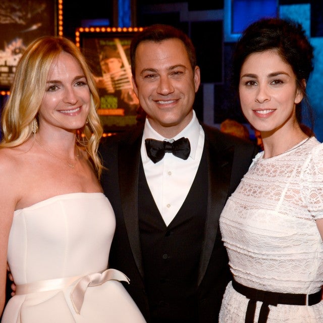 Molly McNearney, Jimmy Kimmel and Sarah Silverman