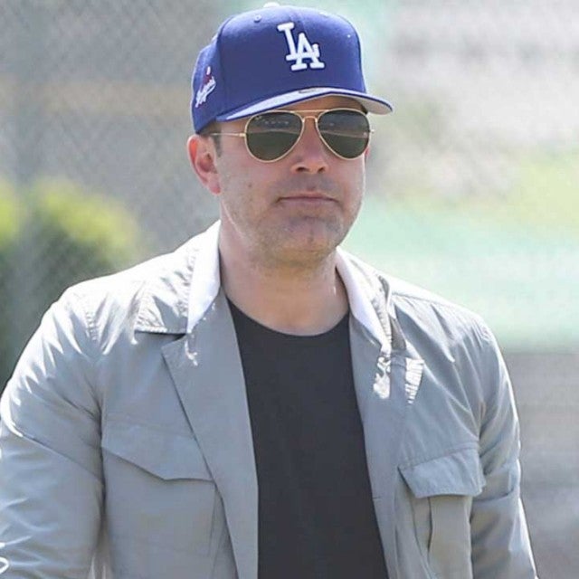 Ben Affleck play baseball with his son Sam in Los Angeles on March 24