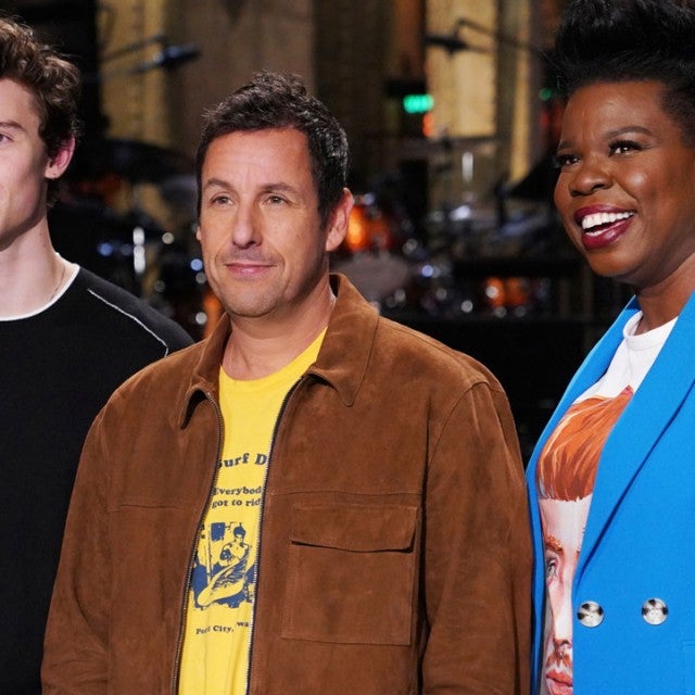 Shawn Mendes, Adam Sandler and Leslie Jones on the 'Saturday Night Live' stage