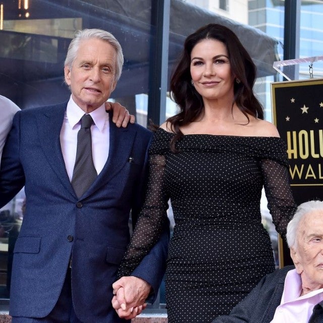 Kirk Douglas with his family at Hollywood Walk of Fame