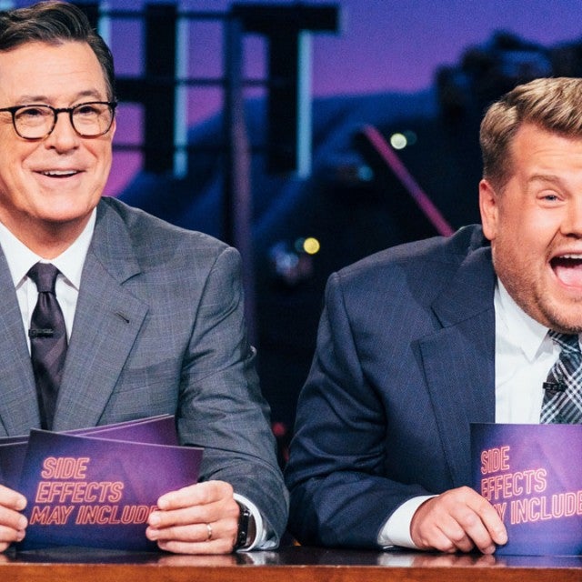 Stephen Colbert and James Corden