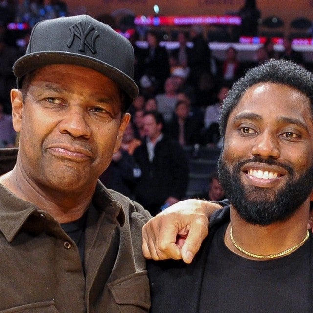 Actors Denzel Washington and son John David Washington attend a basketball game between the Los Angeles Lakers and the San Antonio Spurs at Staples Center on December 05, 2018 in Los Angeles, California. 