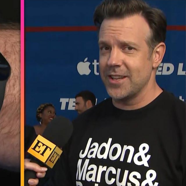 Jason Sudeikis Shows Off Adorable Gift From His Daughter Daisy on 'Ted Lasso' Red Carpet (Exclusive)