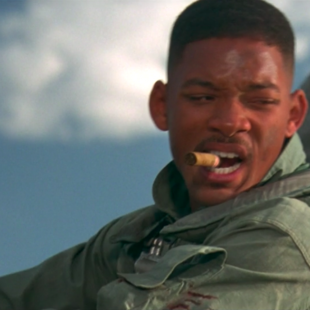 Will Smith enjoying his victory cigar in Independence Day.