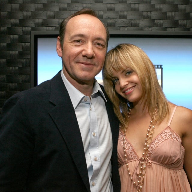 Kevin Spacey and Mena Suvari during Kevin Spacey Announces the Launch of the New Triggerstreet.com and Their Latest Venture with Budweiser Select - Inside at Social Hollywood in Los Angeles, California, United States