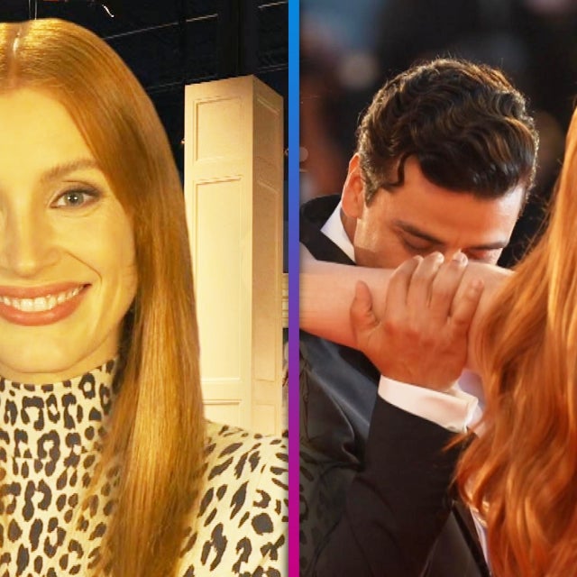 Jessica Chastain Reacts to Viral Oscar Isaac Armpit-Smelling Red Carpet Moment (Exclusive)