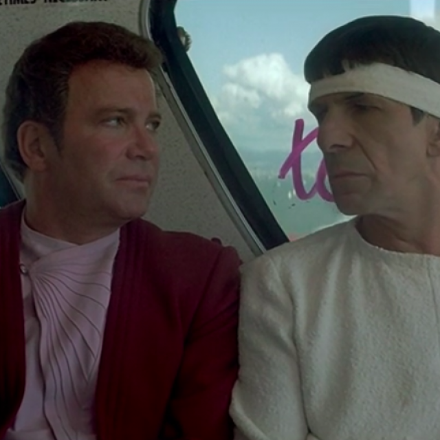 William Shatner and Leonard Nimoy in 'Star Trek IV: The Voyage Home.'