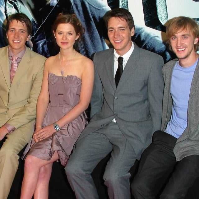 James and Oliver Phelps, Bonnie Wright, and Tom Felton