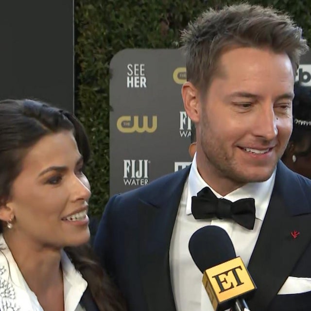 Justin Hartley and Wife Sofia Pernas Twin in Matching Suits at Critics Choice Awards (Exclusive)
