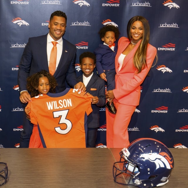 Russell Wilson and Ciara with Future, Sienna and Win