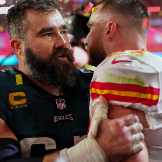 Travis Kelce and Jason Kelce Share Emotional Moment after Super Bowl 