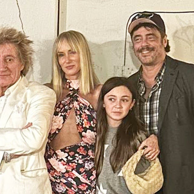 Rod Stewart, Kimberly Stewart, Benicio del Toro and Delilah del Toro