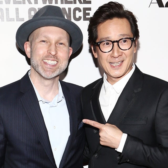 Jeff Cohen and Ke Huy Quan attend the premiere of A24's "Everything Everywhere All At Once" at The Theatre at Ace Hotel on March 23, 2022 in Los Angeles, California.