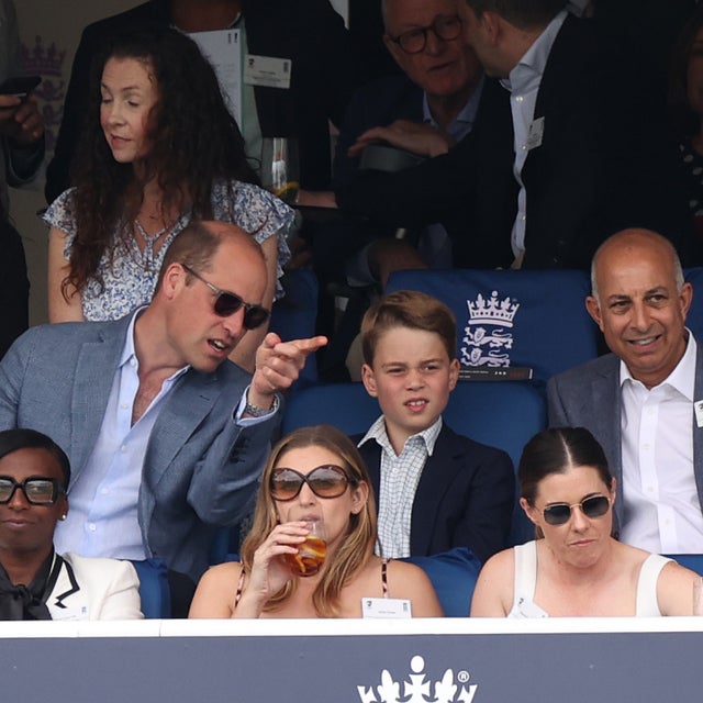 Prince William and Prince George watch Cricket Match