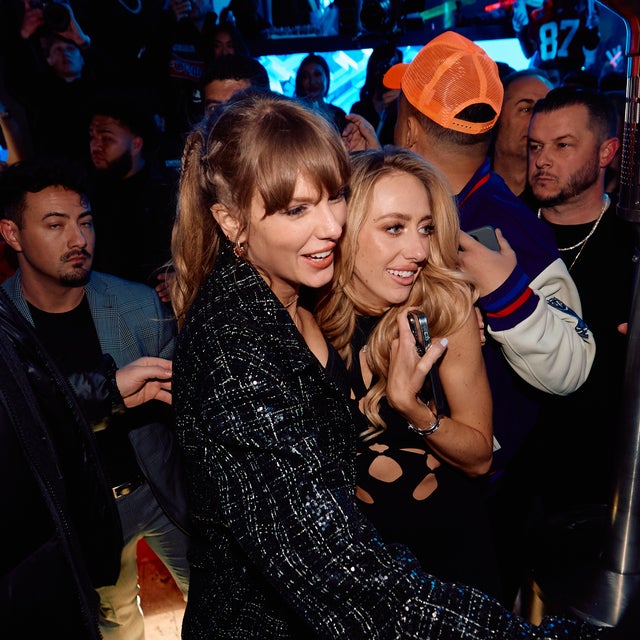 Taylor Swift and Brittany Mahomes Share Friendly Embrace at XS Nightclub inside Wynn Las Vegas on Feb. 11_Photo Credit Mike Kirschbaum_Wynn Las Vegas