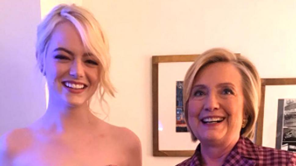 Emma Stone and Hillary Clinton