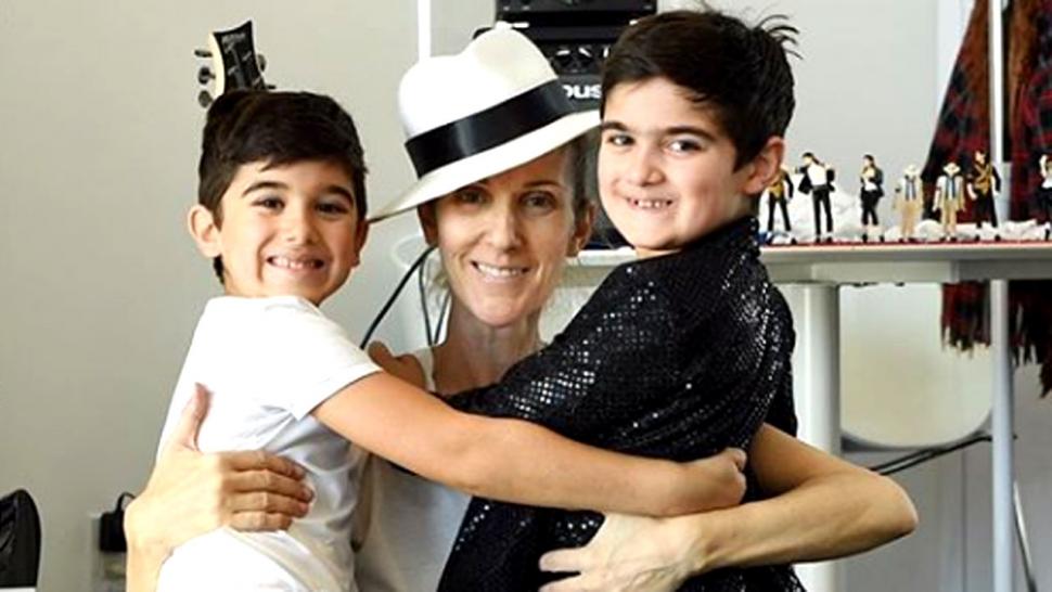 Celine Dion with Twin Boys
