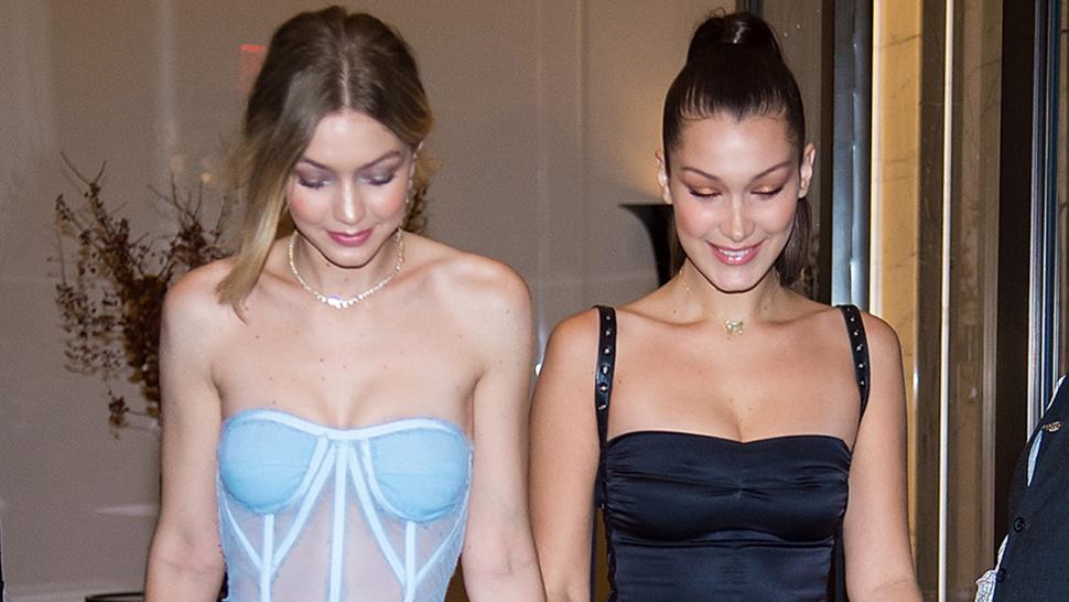 Bella Hadid Celebrates 21st Birthday In Lace Up Lbd With