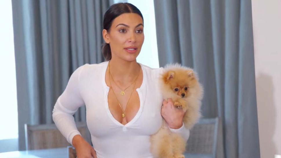 Kim Kardashian Holds Her Dog Sushi on 'Keeping Up With the Kardashians'