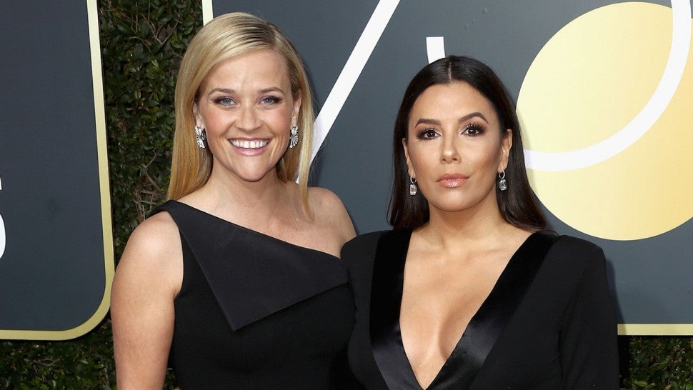 Reese Witherspoon and Eva Longoria at 2018 Golden Globes