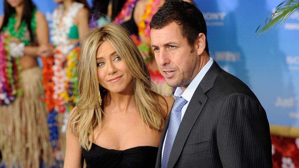 Jennifer Aniston and Adam Sandler at the 'Just Go With It' premiere in 2011