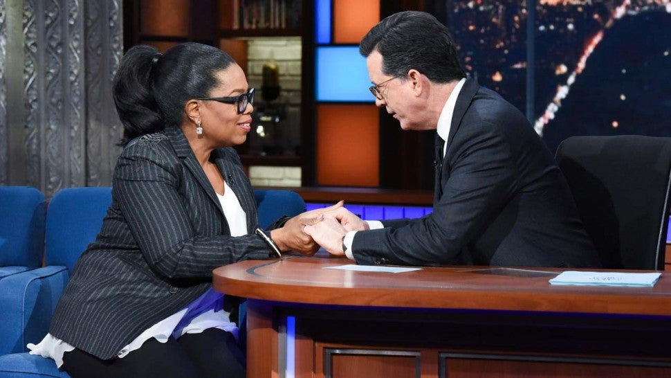 Oprah Winfrey sits down with Stephen Colbert on 'The Late Show' on Mar. 6