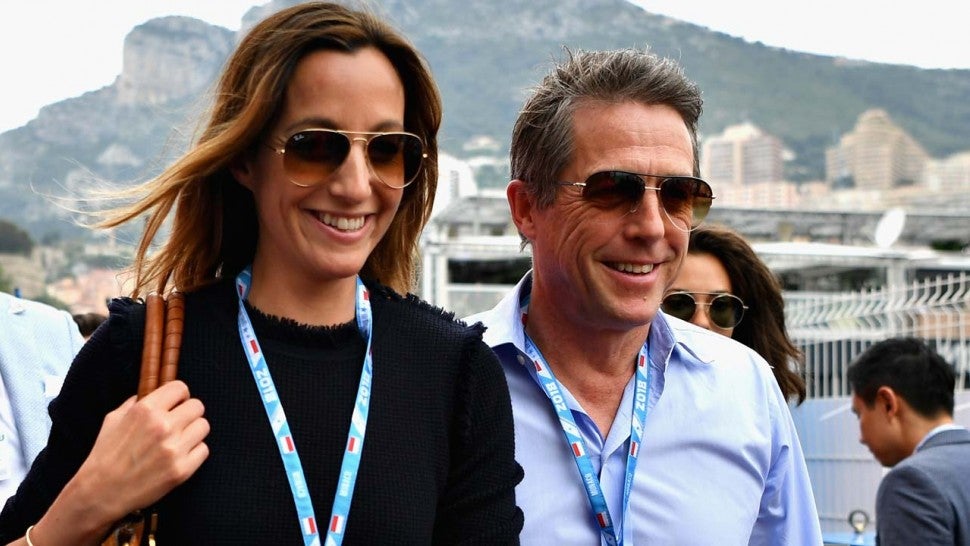 Hugh Grant and New Wife Anna Eberstein at Monaco Grand Prix on May 27.
