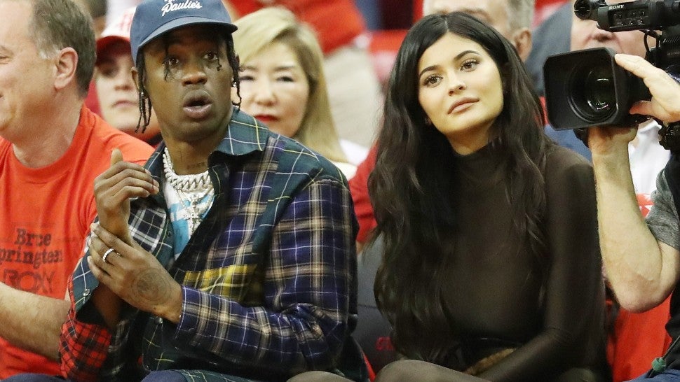 Travis Scott and Kylie Jenner at Rockets game