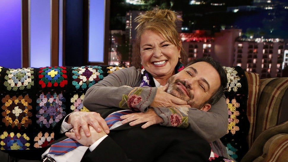 Roseanne Barr and Jimmy Kimmel