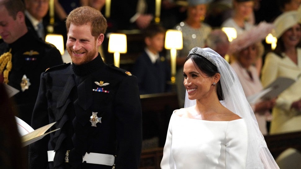Prince Harry and Meghan Markle at altar