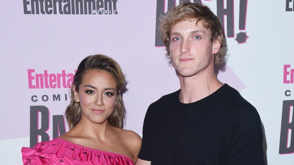Chloe Bennet (L) and Logan Paul attend the annual Entertainment Weekly Comic-Con Celebration at Float at Hard Rock Hotel San Diego on July 21, 2018 in San Diego, California.