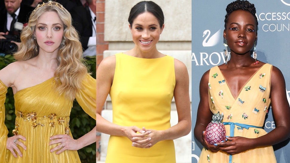 how to wear yellow for different skin tones Amanda Seyfried Meghan Markle Lupita Nyong'o