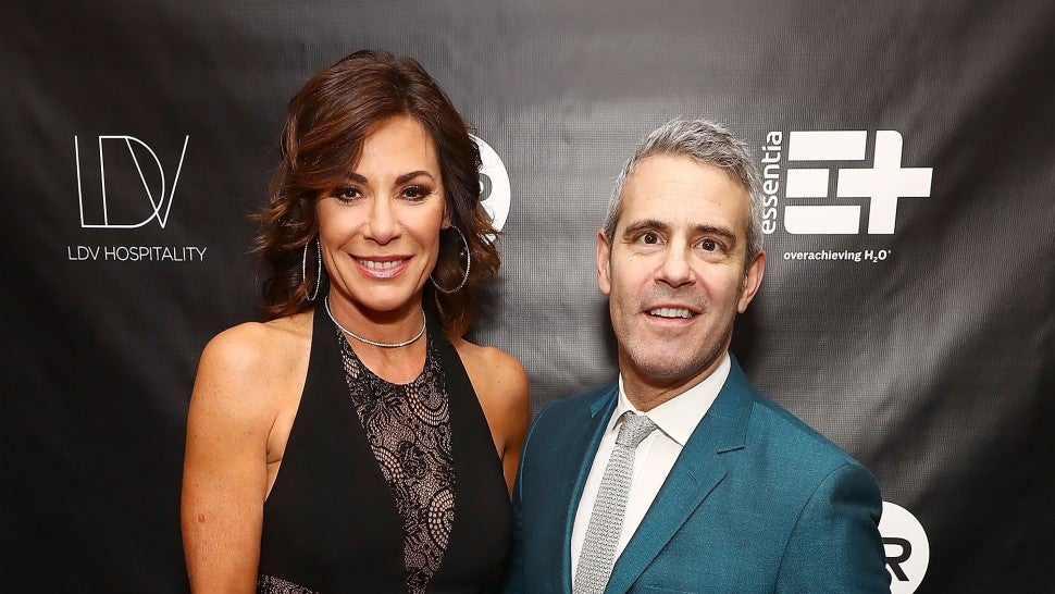 Luann de Lesseps and Andy Cohen attend the The Real Housewives of New York Season 10 premiere celebration at LDV Hospitality's The Seville, produced by Talent Resources on April 4, 2018 in New York City.