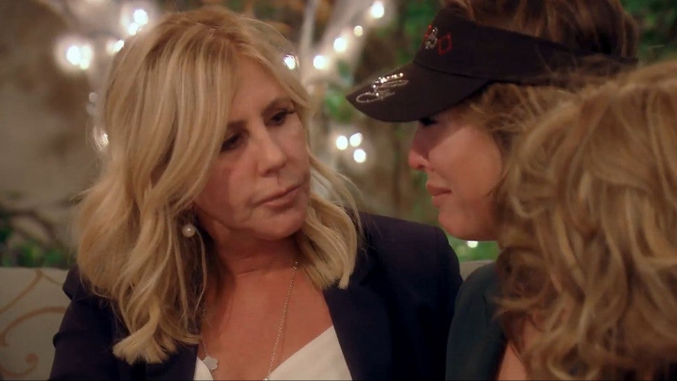 Kelly Dodd and Vicki Gunvalson have an emotional chat on Bravo's 'The Real Housewives of Orange County.'