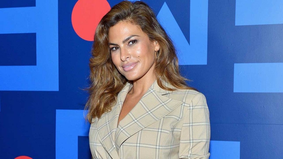 Eva Mendes at the New York & Company Fall 2018 Holiday runway show in LA on Sept. 13