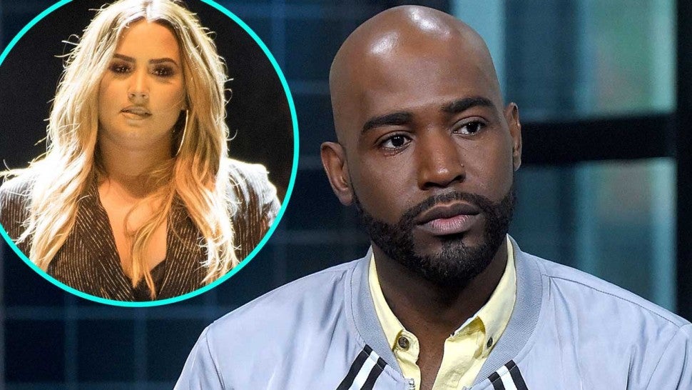 'Queer Eye' star Karamo Brown with Demi Lovato (inset)