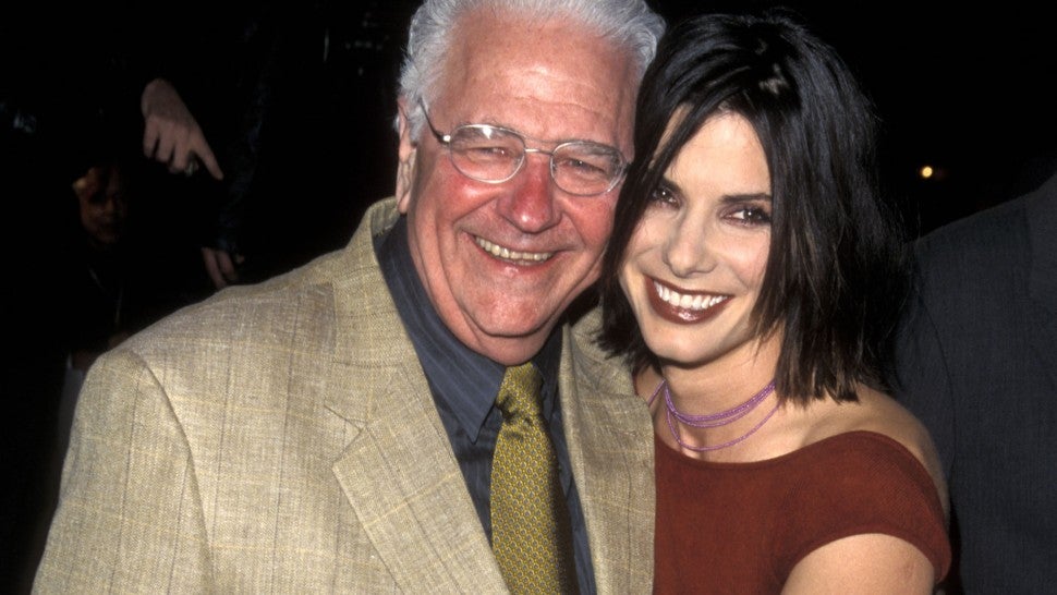 Sandra Bullock and father John Bullock attend the 'Forces of Nature' Westwood Premiere on March 12, 1999 at Mann Village Theatre in Westwood, California.