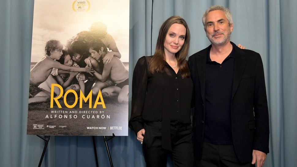 Angelina Jolie Appears at 'Roma' Screening With Director 