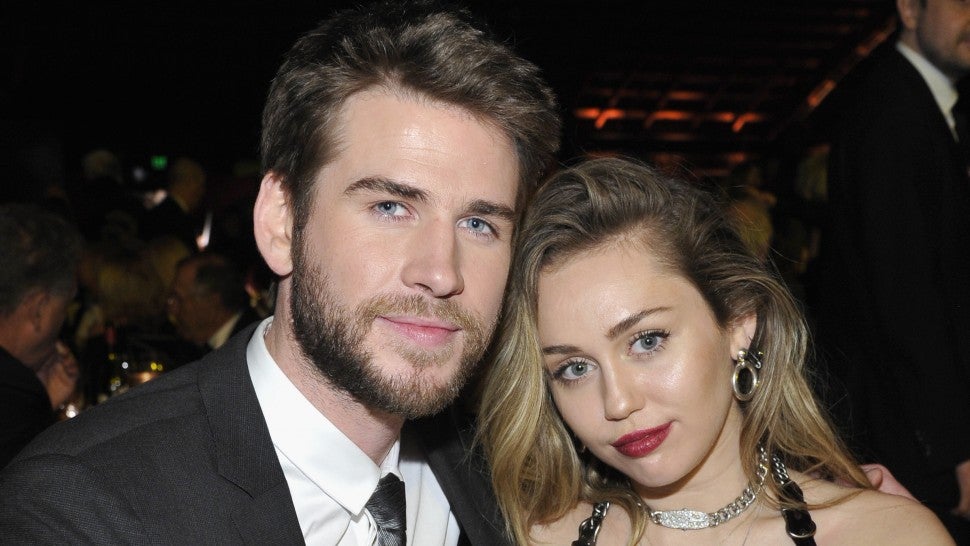 Liam Hemsworth and Miley Cyrus attend the 2019 G'Day USA Gala at 3LABS on January 26, 2019 in Culver City, California.