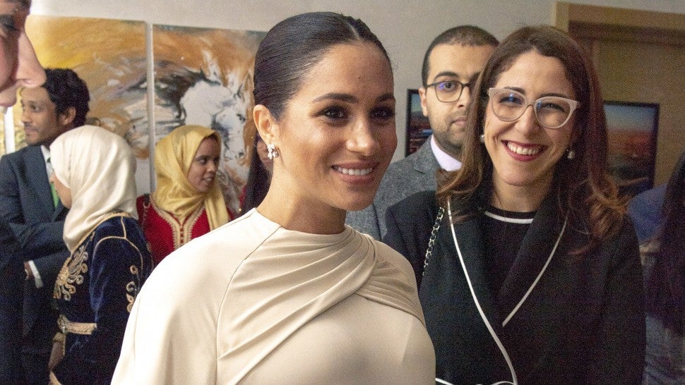 Meghan, Duchess of Sussex attends a reception hosted by the British Ambassador to Morocco at the British Residence during the second day of her tour of Morocco on February 24, 2019 in Rabat, Morocco. 