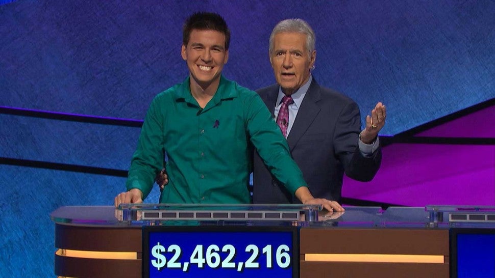 James Holzhauer and Alex Trebek on 'Jeopardy'