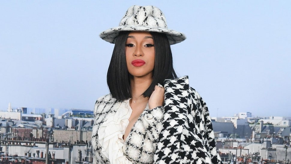 cardi b at chanel show during PFW
