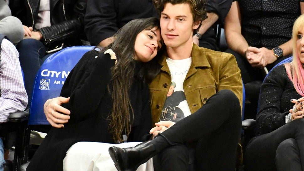 Camila Cabello and Shawn Mendes at clippers game
