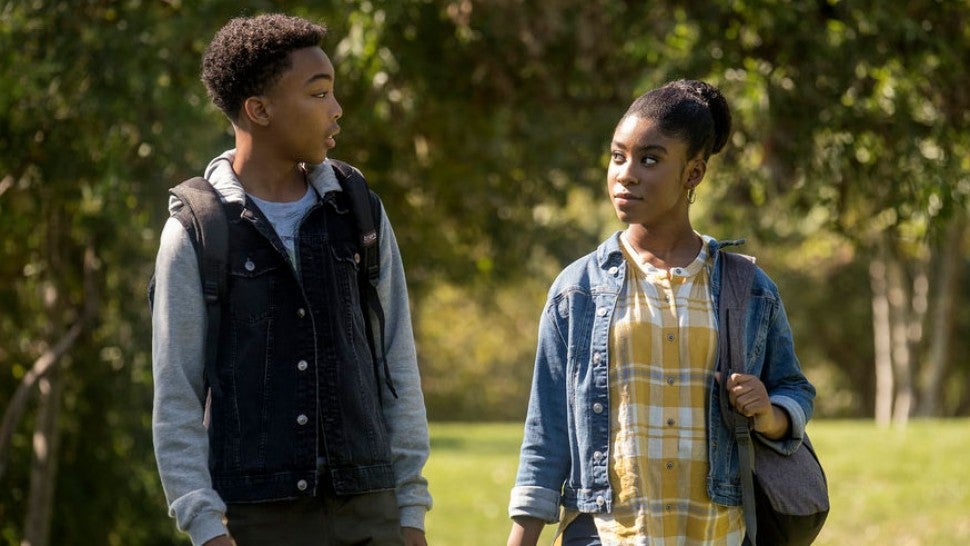 THIS IS US -- "The Dinner and the Date" Episode 407 -- Pictured: (l-r) Asante Blackk as Malik, Lyric Ross as Deja