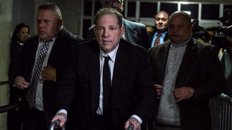Harvey Weinstein leaves the courtroom in New York City criminal court on January 6, 2020 in New York City.