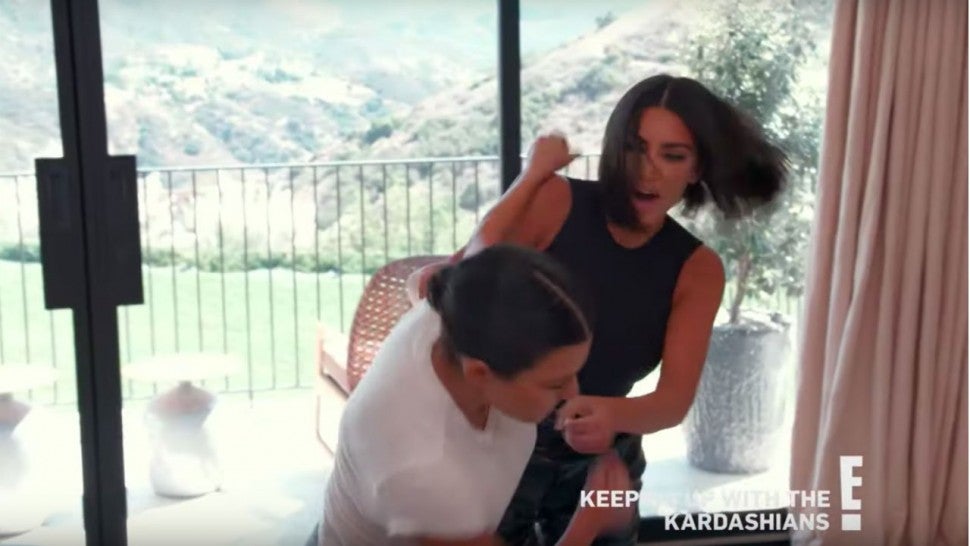 Kim and Kourtney Kardashian in 'KUWTK'