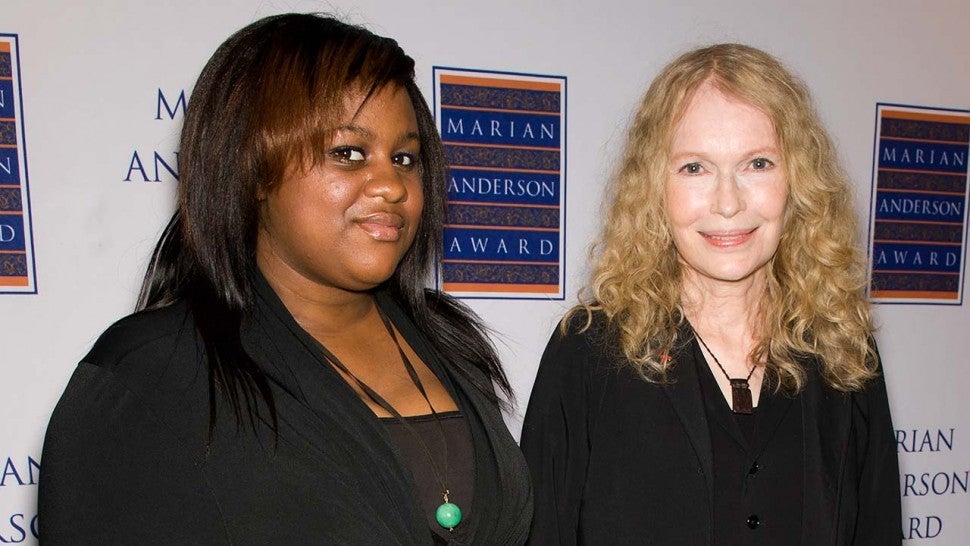 Mia Farrow and daughter Quincy Farrow attend the 2011 Marian Anderson award gala honoring Mia Farrow at the Kimmel Center for the Performing Arts on May 10, 2011 in Philadelphia, Pennsylvania.