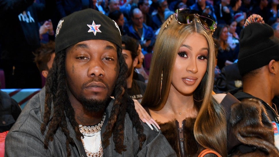 Cardi B and Offset at 2020 State Farm All-Star Saturday Night