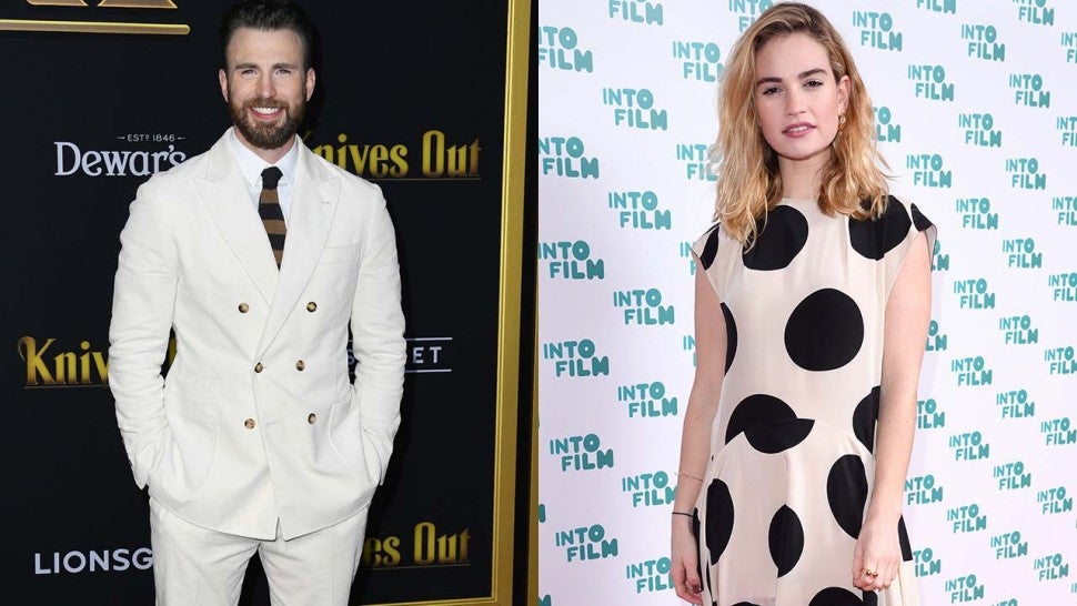 Chris Evans And Lily James Spotted Together During Night Out In London Entertainment Tonight
